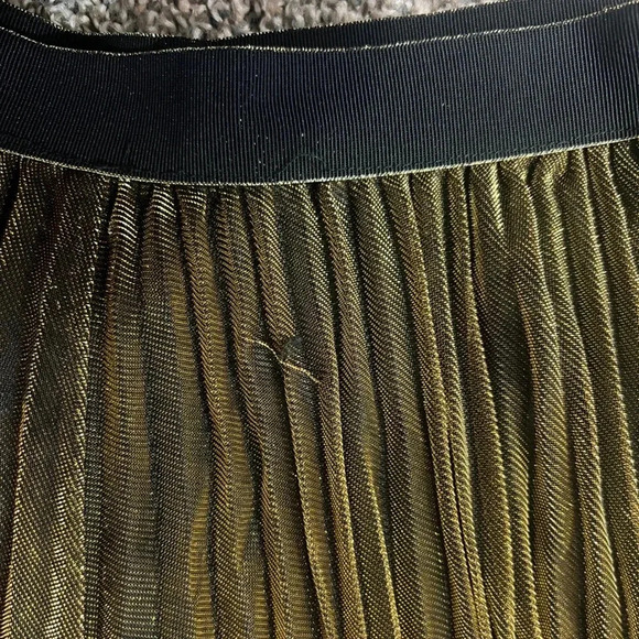WINDSOR MAXI LONG SKIRT GOLD AND BLACK FOIL PLEATED STRETCH HOLIDAY SIZE MEDIUM - Picture 10 of 11